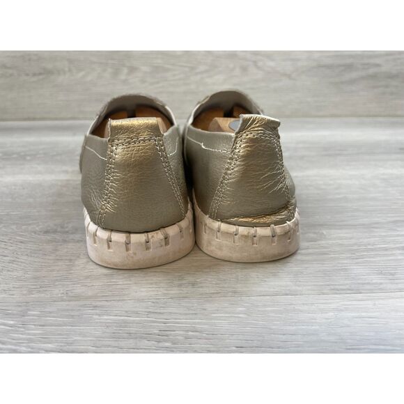 BM Bernie Mev Women's Sneaker Skateboard Slip-On Leather US 10 Gold Casual Shoes - Picture 4 of 10